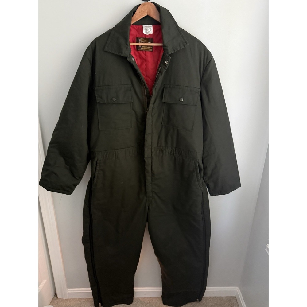 Walls Blizzard-Pruf Mens XL R Insulated Coveralls Jumpsuit Black Vintage USA